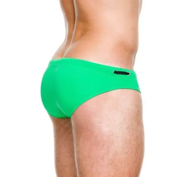 Men's micro beach bikini low rise swim briefs swimwear green speedo size L - Picture 2 of 4